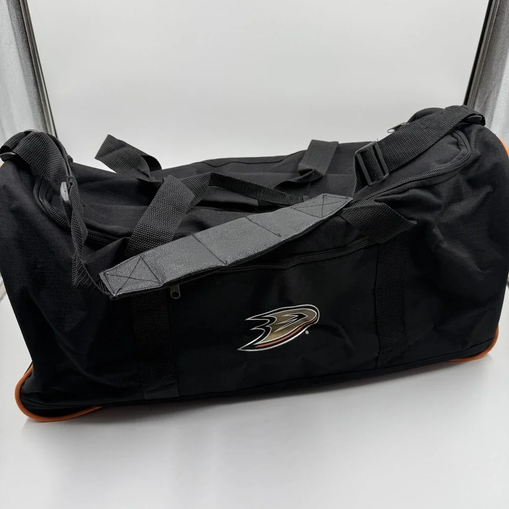 Vintage Anaheim Ducks Duffle Gym Bag Black NHL Hockey Die‎ Hards Booster Club